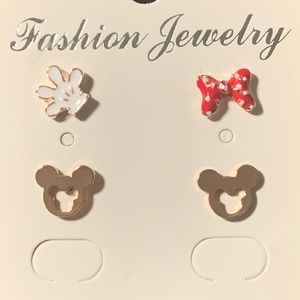 2 Pair of Little Girl Disney Mickey Mouse Earrings, NEW